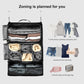 TABITORA Travel Portable Hanging Shelves Closet Organizer Packing Luggage Storage with Multifunctional and Foldable Invisible Compartment,Lightweight, for Suitcase, RV,Closet…Black,XL