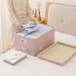 PRANDOM Jumbo Collapsible Storage Boxes with Lids Fabric Decorative Storage Bins Cubes Organizer Baskets with Cover Handles Divider for Bedroom Closet Living Room 23.2x15.7x11.6 Inch 3 Pack