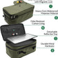 Large Storage Case with TSA Combination Lock Bag, Portable Carbon Lined, XL Medicine Lockable Box for Travel & Home Secured Box Organizer Divider Jars Accessories, Removable Tray (Green)