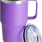 HASLE OUTFITTERS 20oz Tumbler with Lid, Stainless Steel Tumbler with Handle, Metal Insulated Travel Coffee Mug with Handle, Double Wall Vacuum Spill Proof Tumbler Cup, Purple 1 Pack