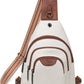 10L Crossbody Sling Bag for Women Men Anti Theft Cross Body Fanny Pack Belt Bag Purse Gifts for Women Faux Leather, Beige Brown