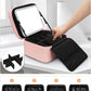Travel Makeup Bag with LED Mirror Double Layer Makeup Case with Lighted Mirror Dual Layer Cosmetic Train Case Portable Artist Organizer Bag with Dividers and Rechargeable Vanity (Pink, Small)