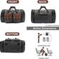 Wildroad 60L Travel Duffel Bag, Expandable Canvas Genuine Leather Duffle Bag Upgraded Overnight Weekender Bag Carry on Bag - Roamly