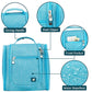 PAVILIA Toiletry Bag Travel Bag for Women Men, Hanging Cosmetic Organizer, Water Resistant Makeup Bag for Accessories Toiletries, Large Travel Essentials Kit (Turquoise)
