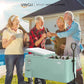 VINGLI 80 Quart Wagon Rolling Cooler Ice Chest, w/Long Handle and 10" Wheels, Portable Beach Patio Party Bar Cold Drink Beverage, Outdoor Park Cart on Wheels