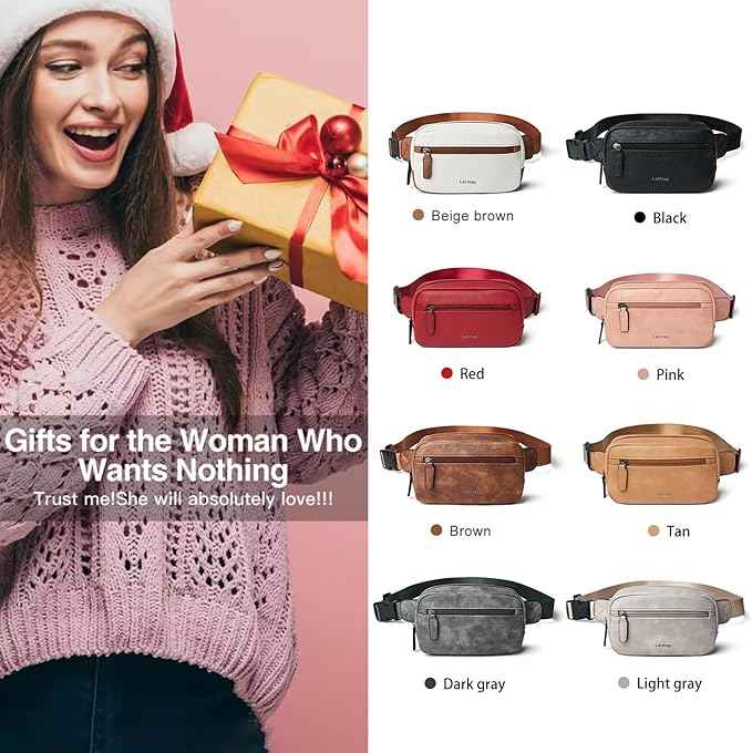2L Fanny Packs Everywhere Belt Bag Small Fashion Crossbody Waist Pack Faux Leather Waterproof Sling Chest Bag For Women Trendy Pink