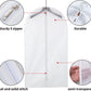 Clear Garment Bags Hanging Clothes Bags (Set of 6) for Closet Storage Plastic Bag with Zipper for Extra Longer Dress Wardrobe Closet Garment Dust Cover Bags - 24'' x 60''/6 Pack