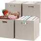 Posprica Storage Cube Basket Bins,13×13 Foldable Storage Boxes for Closet Organizer Shelf Cabinet Bookcase,Thick Fabric Drawer,Set of 4, Beige