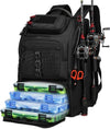 Fishing Tackle Backpack,40L Tackle Bag with 2 Rod Holders,Water-Resistant Large Storage Fishing Gear and Equipment(Black)