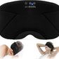 LC-dolida Sleep Mask with Headphones Bluetooth 5.4, Wireless Music Eye Mask for Sleeping Headphones with Soft Bamboo Cotton Cooling Breathable,Ultra-Thin Stereo Speaker for Side Sleepers-Black