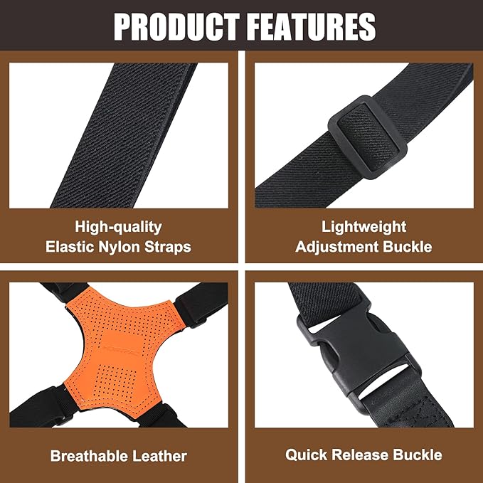 HUNTPAL Binocular Harness Strap for Hunting and Birding Wacthing, X-shaped Decompression Cross Body, Fit for Rangefinder