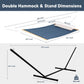 SUNCREAT Hammocks for Outside with Stand, Quick Dry Two Person Hammock with Head Pillow, 450 lbs Capacity, Navy