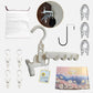 Over The Door Hooks Hanger,Foldable Portable Folding Hangers,Hanging Rack,Clips,Essentials for Cruise,Vacation,Camping,RV,Road Trip,Hotel,Business Travel, Student Apartment (Pink Box)