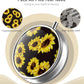 Pill Box, 3 Compartment Portable Travel Medicine Box with Mirror, Compact and Cute, Fits in Purse and Pocket, Medicine and Vitamin Organizer (Sunflowers)