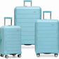 Traveler's Choice Pagosa Hardshell Expandable Luggage with Spinner Wheels, Baby Blue, 3-Piece Set (22/26/30)