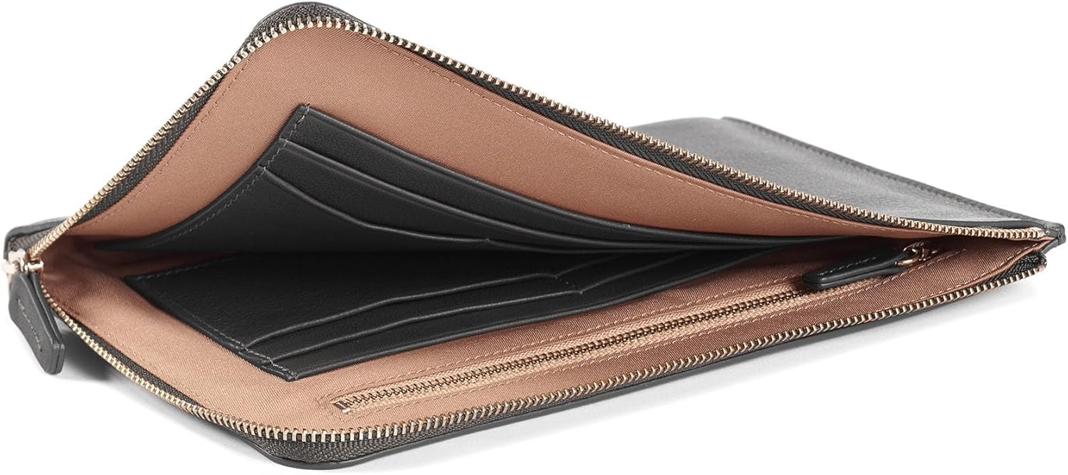 Leatherology Black Onyx Leatherology Slim Zip Travel Wallet - Compact and lightweight, Versatile storage, Zip closure - Roamly
