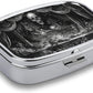 Metal 2 Compartment Pill Organizer Travel Friendly Portable Compact Pill Box Cute Pill Case to Hold Vitamins,Fish Oil,Supplements,Meds,Tablet for Purse,Pocket. (Dark Stage)