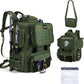Goture Fishing Backpack, 900D Water-Resistant Tackle Backpack with Rod Holders, 58L Large Storage Gear Fishing Tackle Bag with Detachable Crossbody Bag,8 Lure Pockets,Bottle Holder for Camping Hiking