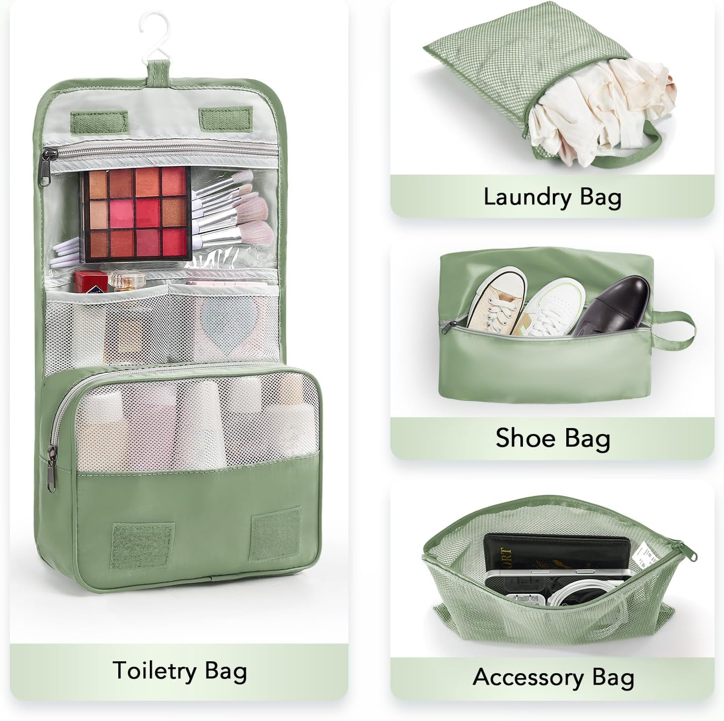10 Set Compression Packing Cubes for Travel Essentials,Compressible Expandable Packing Cubes for Suitcase,OlarHike Luggage Organizer Bags for Travel,Handy Helper for Organizing Clothes(Matcha Green) - Roamly
