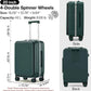 mixi Carry On Luggage with Cup Phone Holder and Charger Hard Shell Suitcases with Spinner Wheels,20 Inch Blackish Green