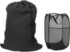 Extra Large Laundry Bag 1 Pack with 1 Pack Pop Up Hamper, Black Travel Laundry Bags 30"x40", Foldable Mesh Laundry Basket, for college dorm and apartment dwellers (2PCS)