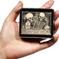 Silver Vintage Pill Box 7 Day Metal Pill Box with Mirror and 8 Compartments Cute Travel Pill Organizer for Purse (Concentrated Poison)