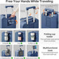 mixi Large Checked Luggage with Cup Phone Holder and Charger Hard Shell Suitcases with Spinner Wheels, 26 Inch Sapphire Blue