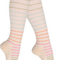 Cotton Compression Socks for Women & Men. 15-20 mmHg Support Knee-High Nude Stripes S/M