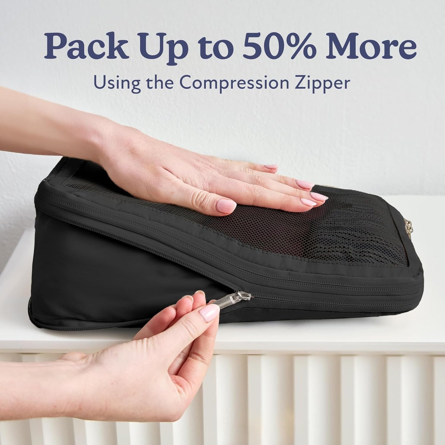 Vandel Space-Saving Compression Packing Cubes for Women, Men, Compressible Carry On Suit Case Organizer Luggage Packing Cubes for Travel Organizer Bags for Luggage and Backpacks, Suitcase Cube - Roamly