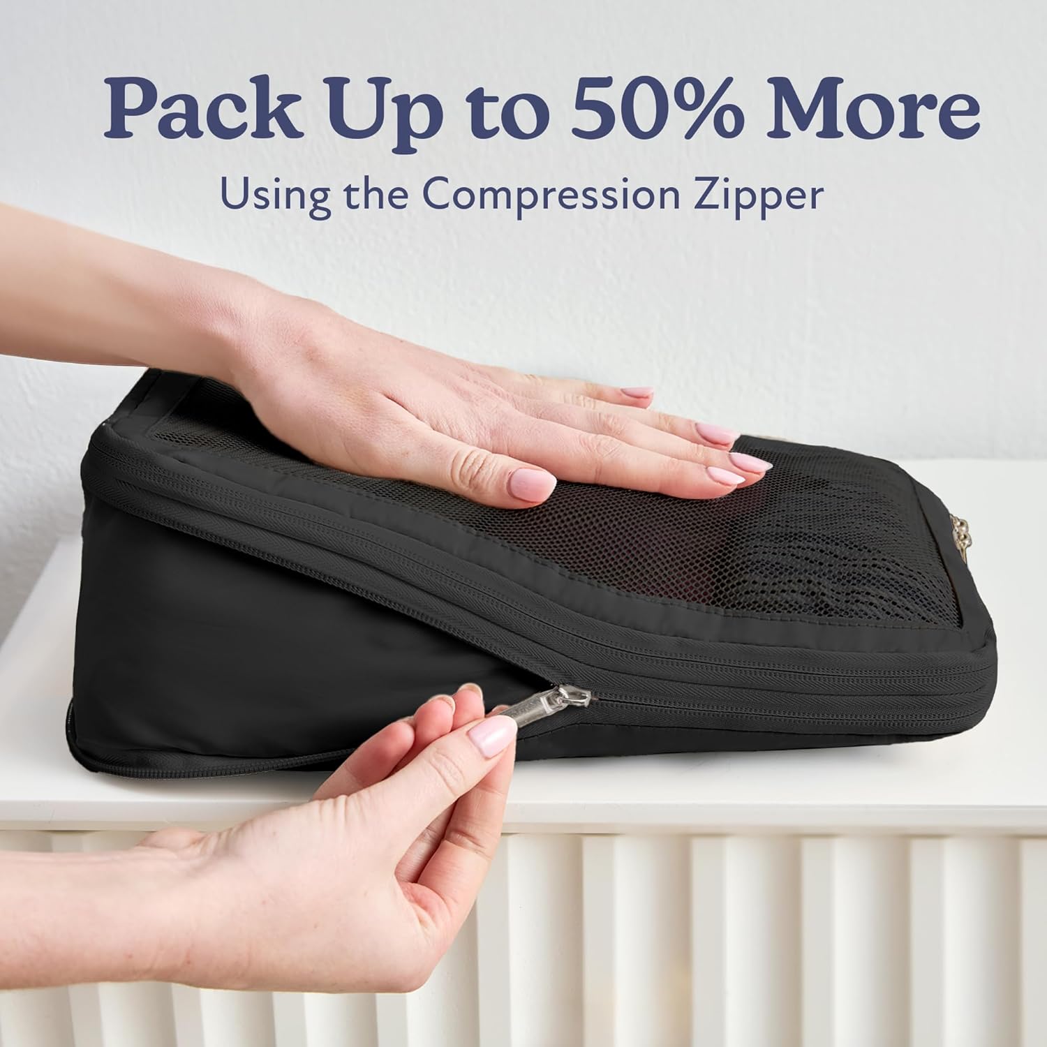 Vandel Space-Saving Compression Packing Cubes for Women, Men, Compressible Carry On Suit Case Organizer Luggage Packing Cubes for Travel Organizer Bags for Luggage and Backpacks, Suitcase Cube - Roamly