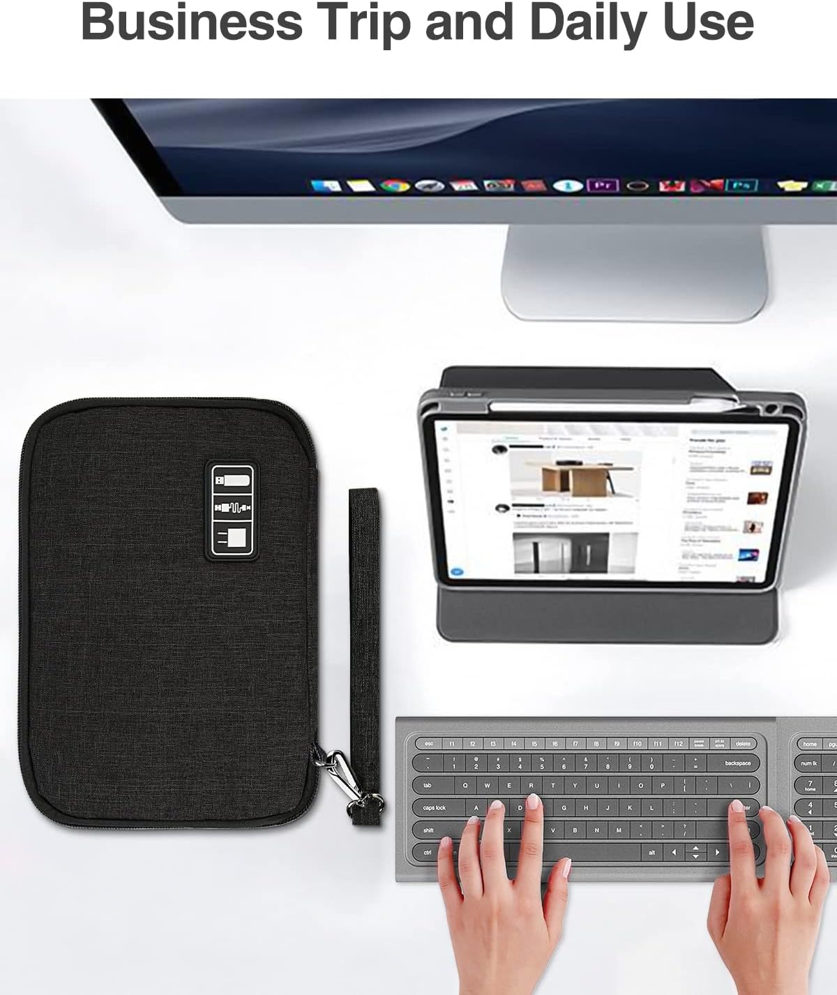 Luxtude Cord Organizer Travel, Cable Organizer Bag, Portable Electronics Organizer, Travel Essentials for Cord Storage/Charger Storage/Cable Storage