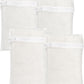 4 Piece White Small, Durable Organic Cotton Mesh Laundry Bag with Strong Zipper and Breathable Mesh, Delicate Laundry Bag for Underwear, Clothes, Pants and Socks