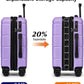 KYME Hardside Expandable Carry On Luggage 22x14x9 Airline Approved with TSA Lock Hardshell Carry On Suitcase with Wheels Small Travel Rolling 20 Inch Luggage with Cup Holder for Women Lt Purple