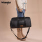 Wrangler Travel Duffel Bag Large Weekender Bag for Women Designer Carry on Overnight Bag for Trips Leather Luggage Bag Black - Roamly
