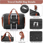 Travel Duffel Bag for Women, Carry-on Overnight Weekender Bags with Wet Pocket, For Spirit Airlines 18x14x8 Personal Item Bag,Small,Black & Brown