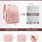 LOVEVOOK Travel Backpack for Women & Men 40L,Airline Approved Carry On Backpack Travel Essentials,TSA Carry on Luggage,Waterproof Personal Item Travel Bag,Suitcase with 3 Packing Cubes,Pink-Pink
