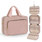 Wedama Toiletry Bag for Women, Medium Cosmetic Travel Bag, Hanging Toiletry Bag for Bathroom, Thickened PVC Waterproof Makeup Bag, Toiletries Bag for Travel Business Trips and Camping, Baby Pink - Roamly