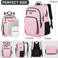 Pink Backpack for School, School BackPack for Teens, Boys and Girls, with 15.6 inch Laptop Bookbag for College High School, Large Computer Back Pack with Compartments for Men & Women
