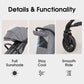 Compact Travel Stroller for Toddlers, Lightweight & Airplane Ready Stroller for Baby/Infant w Telescoping Handle and Cup Holder, One-Hand Quick Fold, Near Flat Recline Seat, TR18, Grey