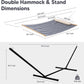 SUNCREAT Double Hammock with Stand Included, Outdoor Portable Hammock with Stand, Blue