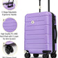 KYME Hardside Expandable Carry On Luggage 22x14x9 Airline Approved with TSA Lock Hardshell Carry On Suitcase with Wheels Small Travel Rolling 20 Inch Luggage with Cup Holder for Women Lt Purple