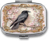 Metal 2 Compartment Pill Organizer Travel Friendly Portable Compact Pill Box Cute Pill Case to Hold Vitamins,Fish Oil,Supplements,Meds,Tablet for Purse,Pocket. (The Bird)
