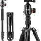 Fotopro 66" Camera Tripod, Aluminum Compact Travel Tripod and Monopod with 360° Ball Head Quick Release Plate, Professional Camera Tripod for DSLR, Load up 22lbs Video Tripod for DSLR, Load up 17.63bs