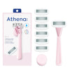 Women's Razor Shave Kit, 1 Rose Razor Handle + 6 Blade Refills