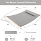 ANOW Heavy Duty Hammock with Spreader Bars and Detachable Pillow, 2 Person Hammock for Outdoors Indoors, 450 LBS Weight Capacity, Light Gray