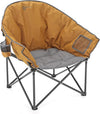 ARROWHEAD OUTDOOR Oversized Heavy-Duty Club Folding Camping Chair with Pocket, Cup Holder, Portable, Padded, Moon, Round, Saucer, Supports 330lbs, Carrying Bag