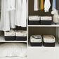 TheWarmHome Storage Bins for Shelves - 6 Pack 11.8x7.8x5.2 inch Collapsible Storage Cubes, Basket for Gifts Empty Closet Organizing Dog Toy Box (White & Black)