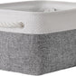 TheWarmHome Organization and Storage Basket for Shelves - 1 Pack 14x10x6.7 inch Collapsible Storage Bins, Fabric Storage Cubes for Closet Organizer Toy Gift Cloth (White & Grey)