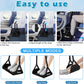 Yotako Airplane Foot Hammock-Removable Wide Bamboo Airplane Foot Rest with Extended Adjustment Strap, Desk Foot Hammock to Relax Your Feet Foot Sling Travel Essentials with Storage Pouch, Black