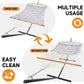 2 Person Outdoor Hammock with Stand, Cotton Rope Hammock with Polyester Pad, Adjustable Steel Frame, Portable with Carrying Bag – for Patio, Backyard, Garden, Beach, White-Gray
